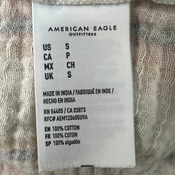 American Eagle Flutter Sleeve Gauzy Coquette Cottagecore Cropped Womens Top XS - Picture 6 of 9